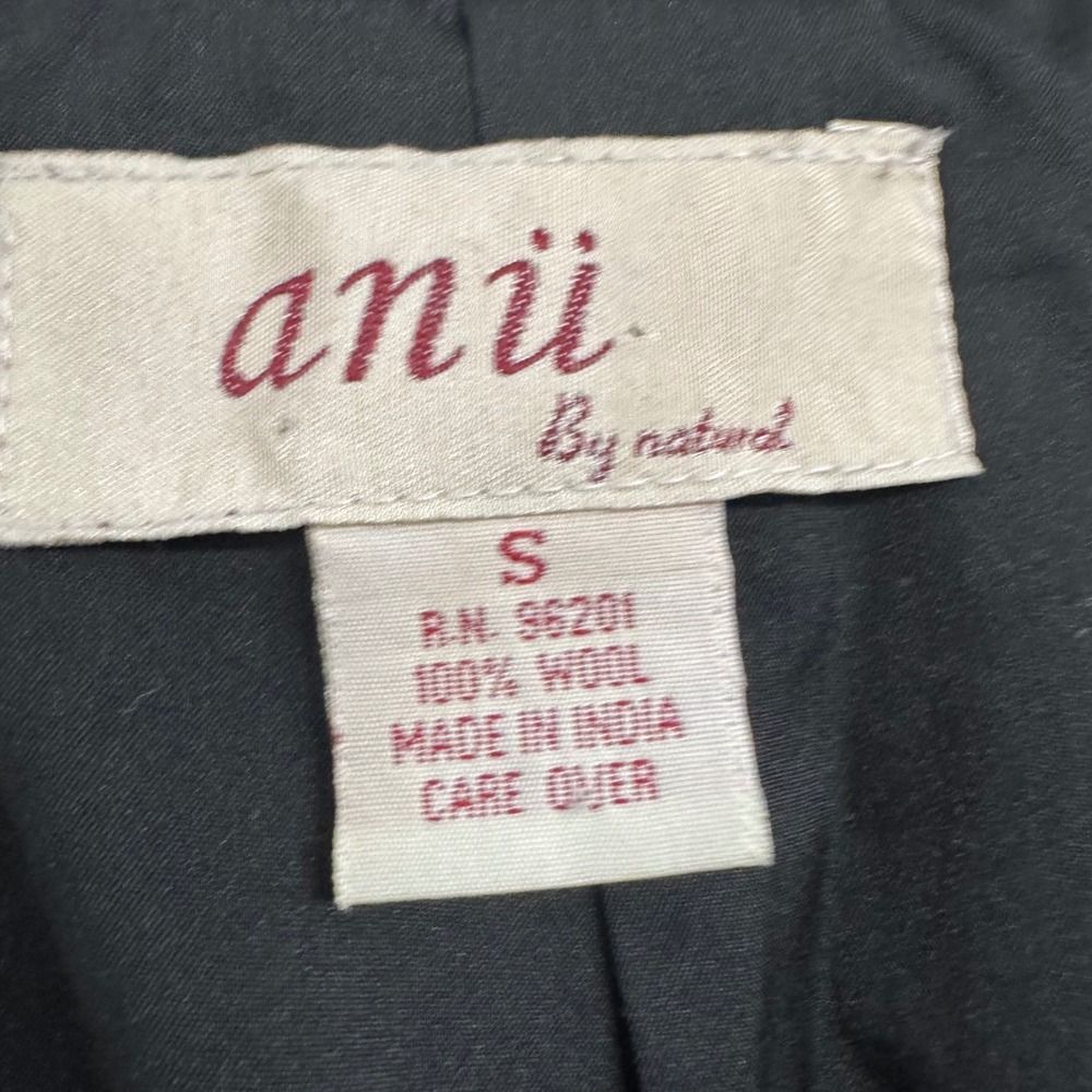 VTG Anu by Natural Women's Wool Patchwork Abstract Art Open Jacket S/S Retro Y2k - Picture 2 of 7
